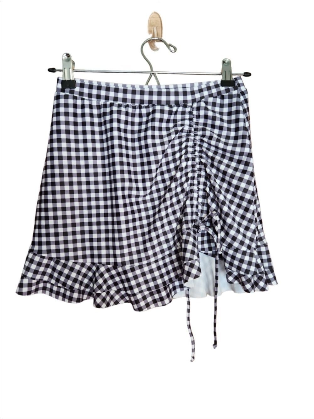 HIGH WAISTED BLACK & WHITE GINGHAM TUMMY CONTROL BIKINI SET SMALL NWT - Picture 7 of 12